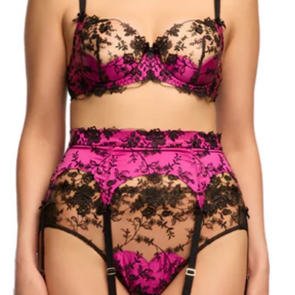 Victresse Underwire Bra 36C Fuchsia and Black - Picture 3 of 6